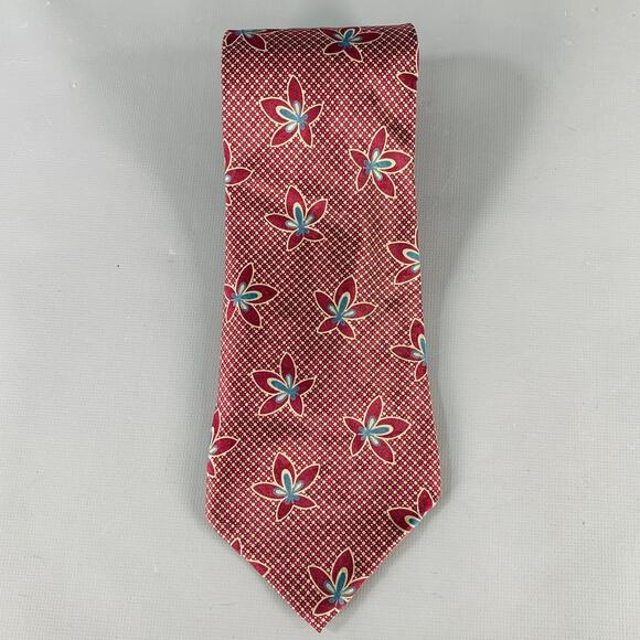 GIORGIO ARMANI Burgundy Taupe Abstract Floral Silk Tie - Picture 2 of 4